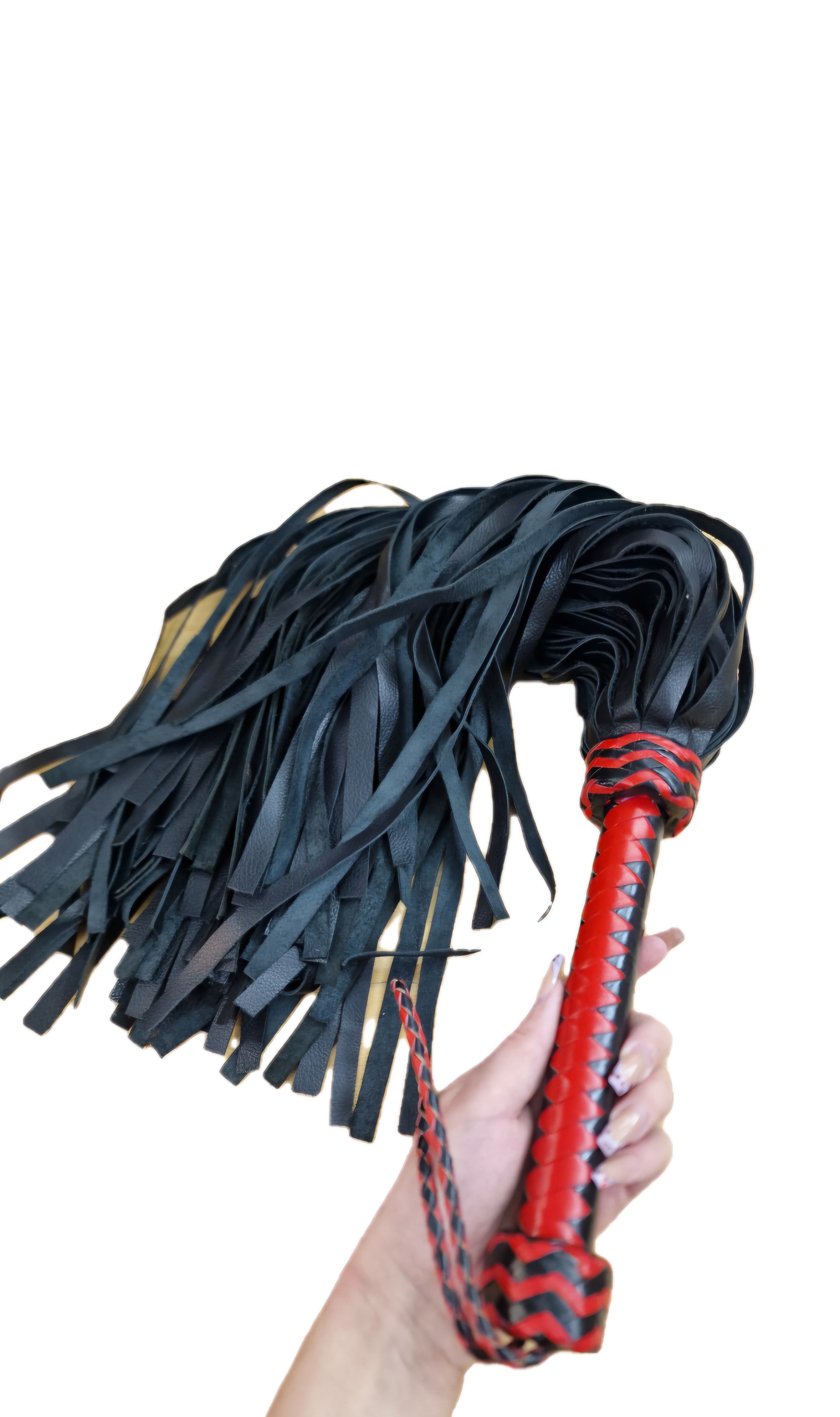 Schwerer Flogger - Rot-Schwarz aus Rindsleder