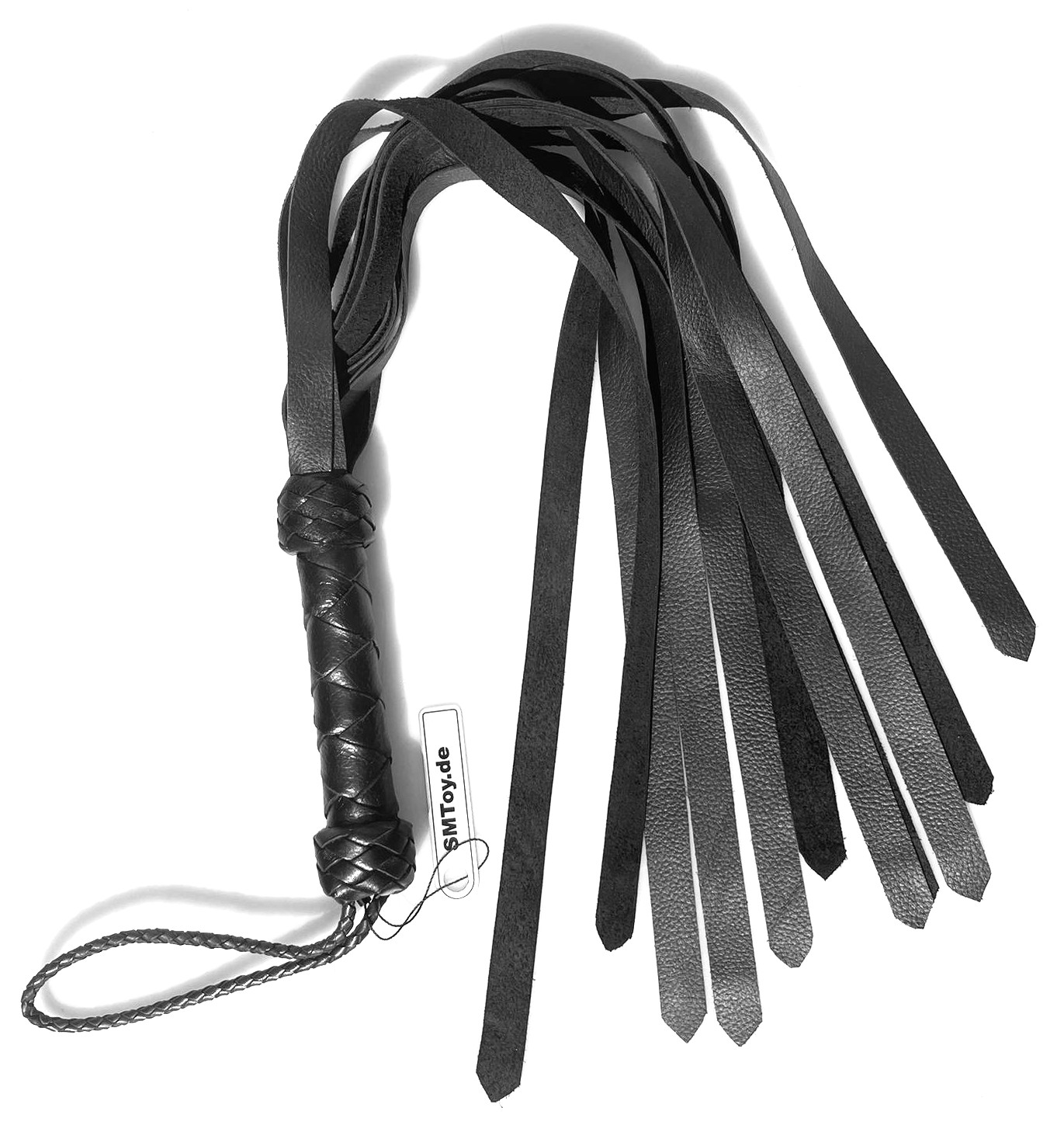 Langer Flogger - Schwarz aus Rindsleder