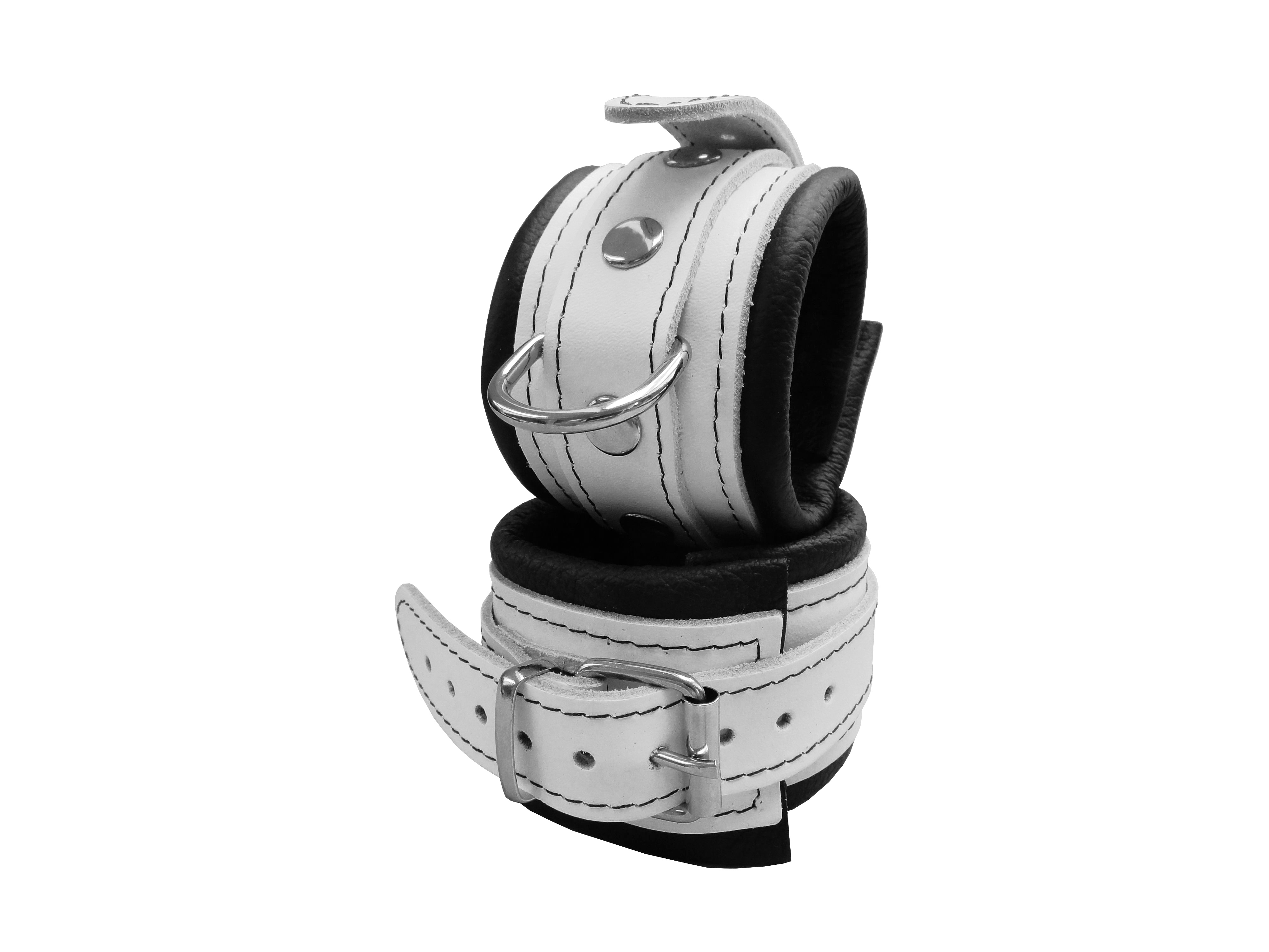 High Quality - Handfesseln schmal schwarz-weiß